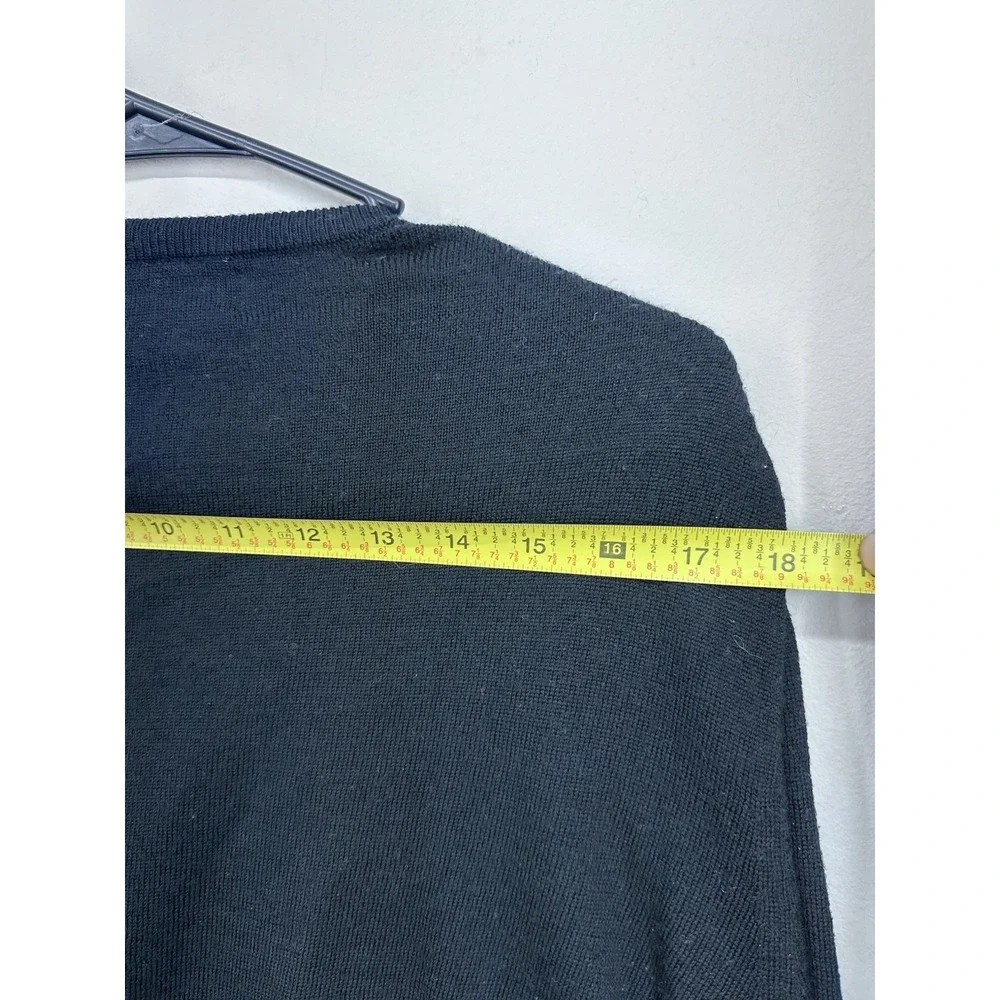 Banana Republic 100% Merino Wool Sweater LARGE Black Crewneck Long Sleeve
